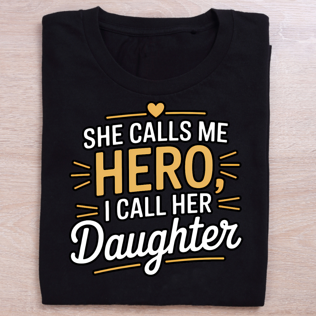 She Calls me Hero I call her Daughter Unisex Classic Crew T-Shirt