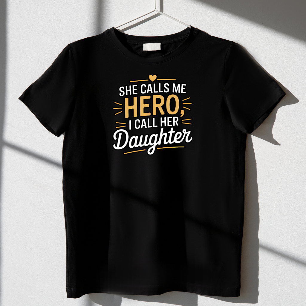 She Calls me Hero I call her Daughter Unisex Classic Crew T-Shirt