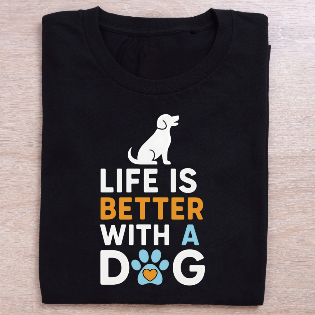 Life is Better with a Dog Unisex Classic Crew T-Shirt