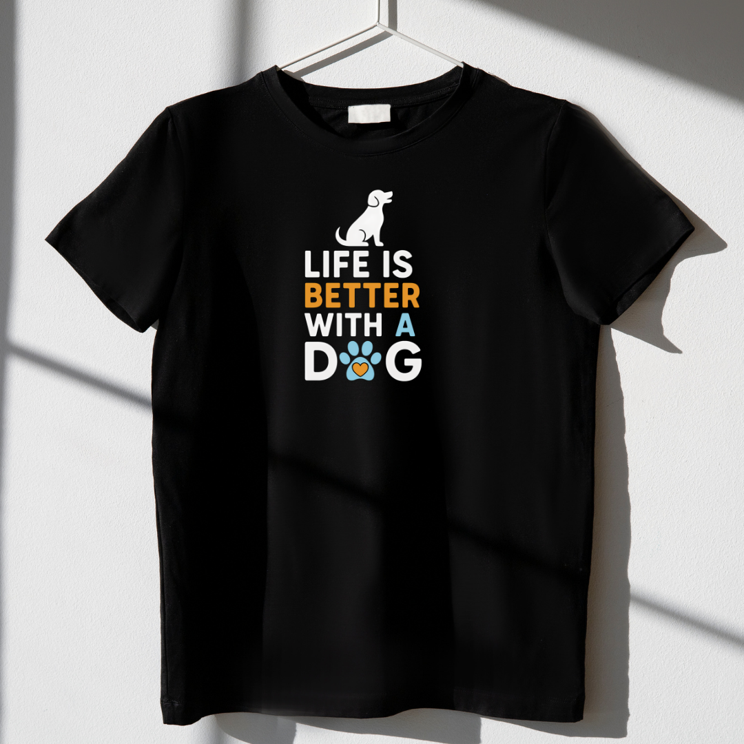 Life is Better with a Dog Unisex Classic Crew T-Shirt